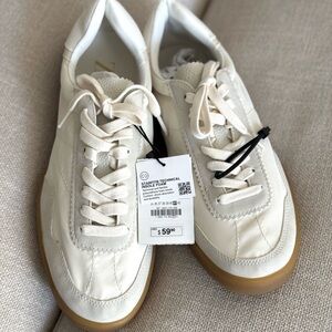 White Leather Sneakers with Gum Sole